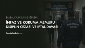 İnfaz ve koruma memuru disiplin cezası, savunma hakkı, soruşturma usulü, kınama, uyarma, aylıktan kesme ve emsal mahkeme kararları ışığında iptal davası süreci.