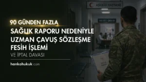 90 günden fazla sağlık raporu nedeniyle uzman çavuş sözleşme fesih işlemi ve iptal davası